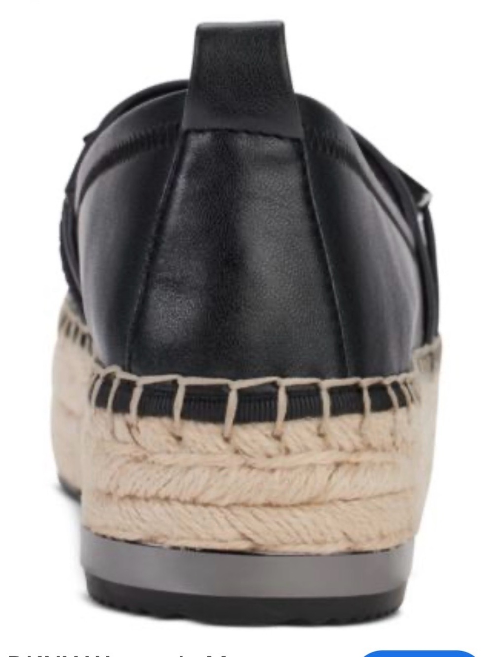 DKNY Black Peep-Toe Espadrille with Jute Platform - Picture 3 of 5